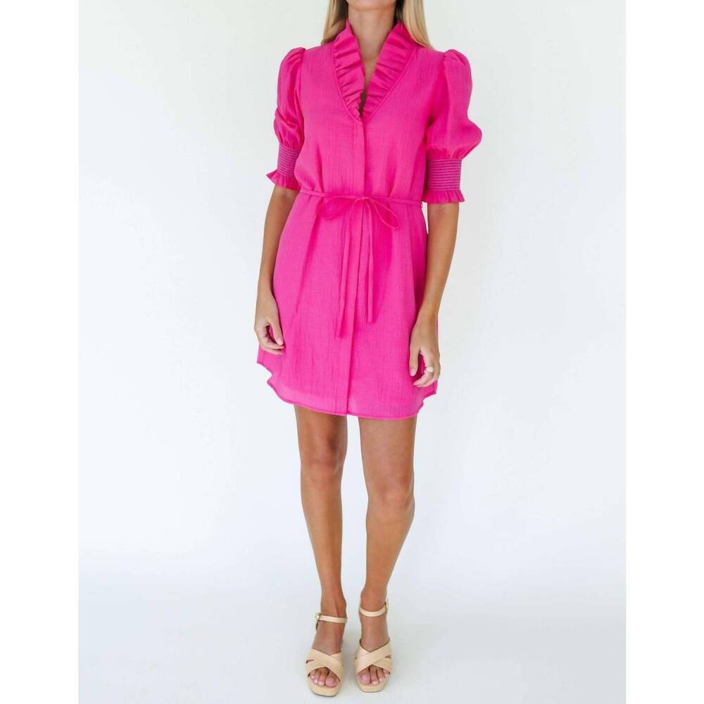 NEW MARY GEORGE harper dress in fandango pink